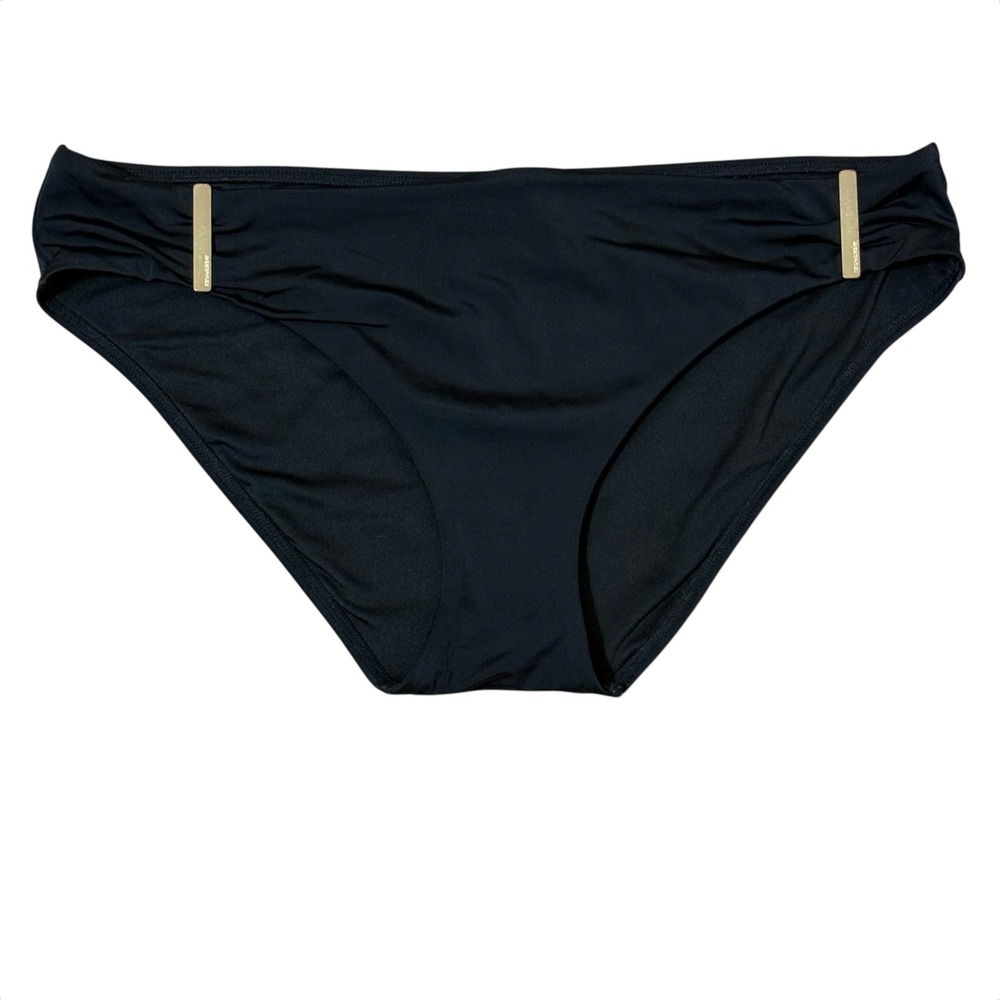 Victoria's Secret XLarge Forever Hipster Bikini Swim Bottom Black Gold Hardware